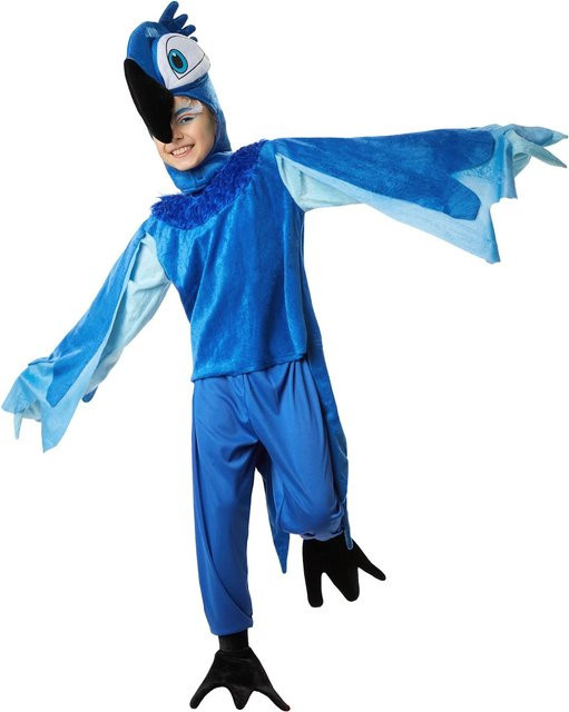 tectake Kinderkostüm Putziger Blauara, Plüsch / Textil, Blau - Bild 1