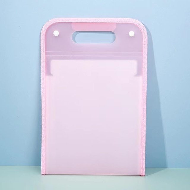 Chenxiaogang Dokumententasche als tragbare Aktenordner-Organizer-Tasche in Rosa und Transparent mit Reißverschluss - Bild 1