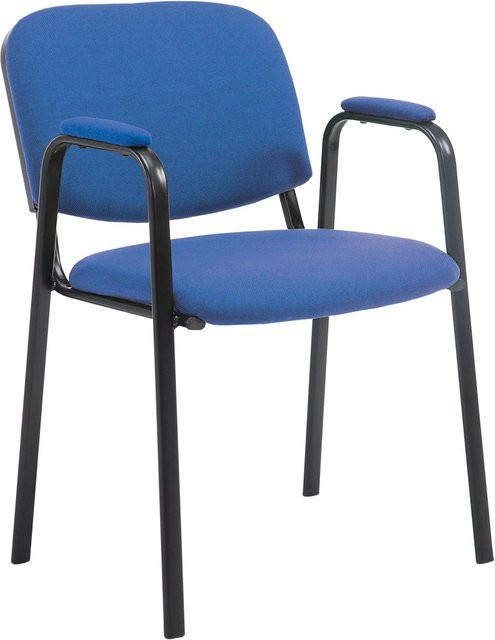 DELUKE Besucherstuhl ZAGREB Konferenzstuhl und Bürostuhl aus Stoff in Blau, B/T/H: 53 x 55 x 79 cm - Bild 1