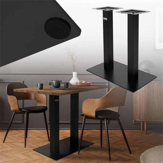 ML-Design Tischgestell Doppel Schwarz aus pulverbeschichtetem Stahl, Höhe: 72 cm, Bodenplatte: 70 x 43 cm - Bild 1