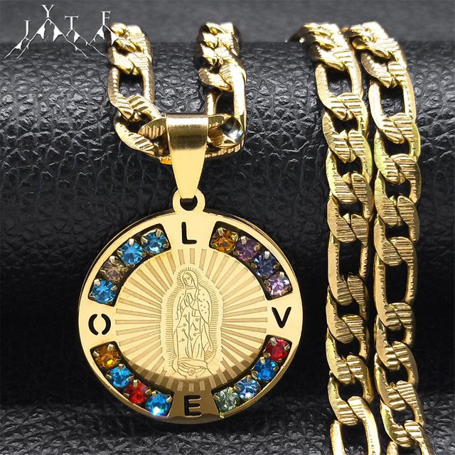 JYTF Halskette Edelstahl, Gold, Kristall, Unisex - Bild 1