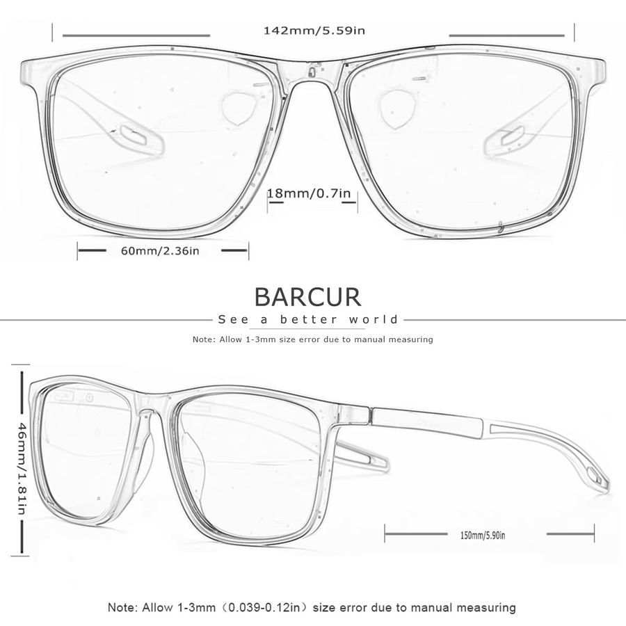 BARCUR Sport-Lesebrille, Vollrand, transparent, Damen - Bild 2