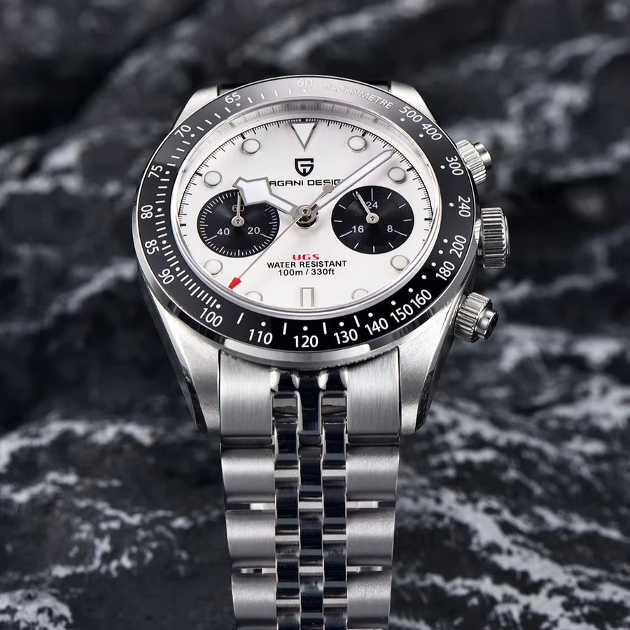PAGANI DESIGN Chronograph, Quarz, Edelstahl, Schwarz, Herren - Bild 3
