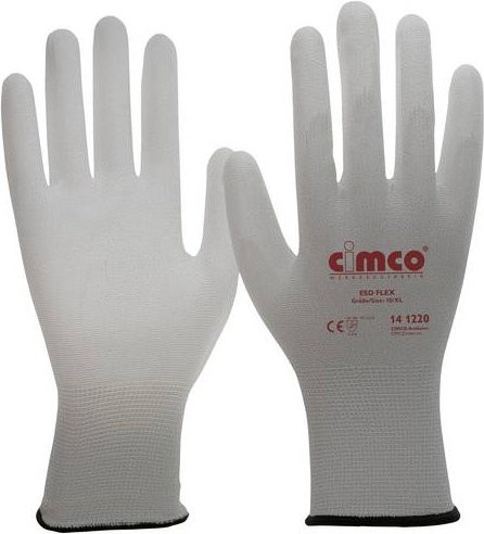 Cimco ESD Flex Antistatikhandschuh aus Nylon in Grau, Größe XL, 1 Paar - Bild 1