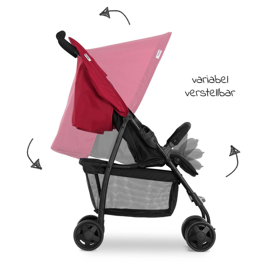 Hauck Buggy Sport in Rot und Schwarz mit verstellbarem Griff - Bild 3
