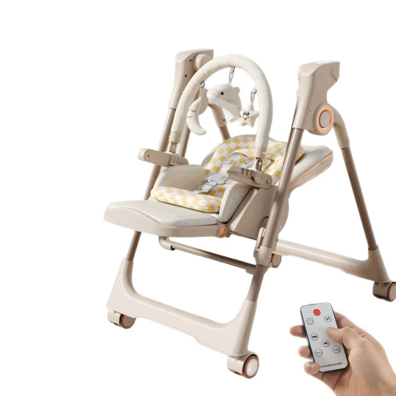 Pakey 2-in-1 Elektrischer Baby Hochstuhl und Schaukel in Beige - Bild 4