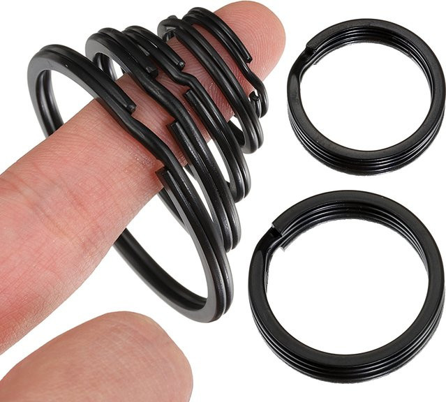 MINGXUAN Schlüsselanhänger, Metall, rund, schwarz, Unisex - Bild 1