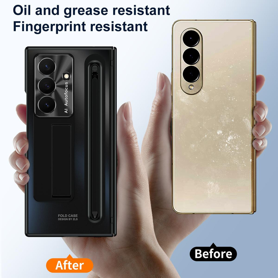 Samsung Galaxy Z TriFold Handyhülle in Blau mit gehärtetem Glas, integriertem Ständer, Stift und Stifthalter - Bild 3