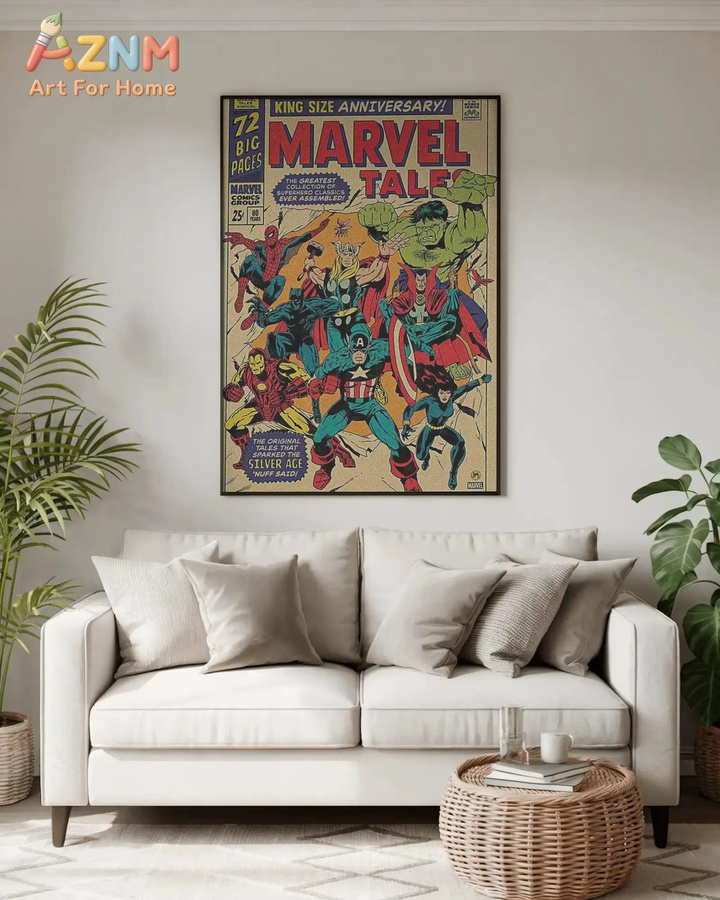 KAYOU Marvel Tales Wandkunst-Poster, Vintage Avengers Comic-Druck in Multicolour, Nostalgische Superhelden-Dekoration aus Papier - Bild 2