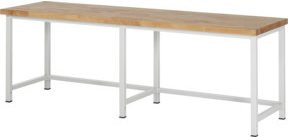 Rau Werkbank höhenverstellbar aus Holz und Stahl in Braun, B/T/H: 250 x 70 x 84-104 cm - Bild 1
