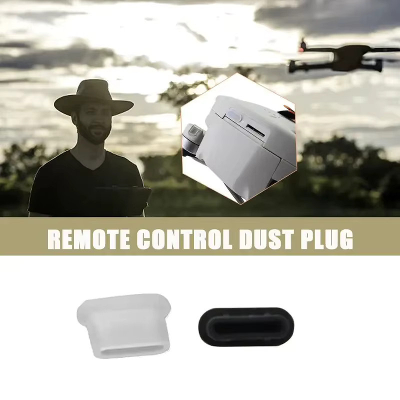 DJI Silikon-Staubsteckerabdeckung für Mini 3 Pro und Mini 4 Pro RC-Controller in Schwarz mit USB-C-Ladeanschlussschutz - Bild 3