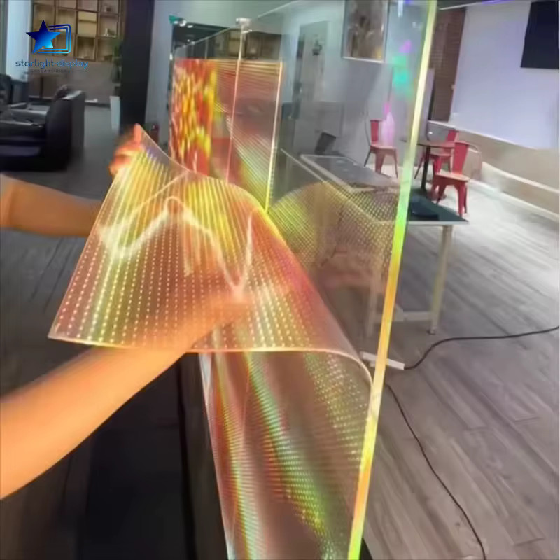 Transparente Flexible Film-LED-Anzeige für Innenräume und Schaufenster-Werbung - Bild 2