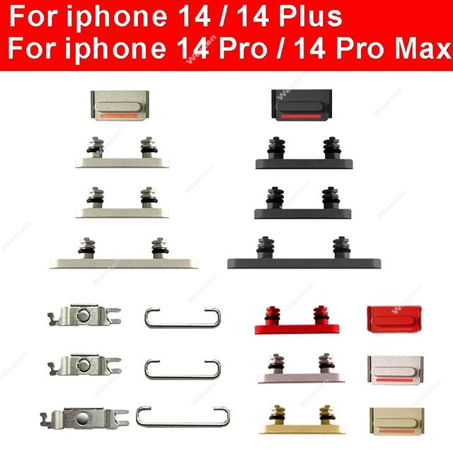 Metall-Haken für iPhone 14, 14 Plus, 14 Pro Max zur Halterung der Lautstärke- und Stummschaltungstasten in Gelb - Bild 1