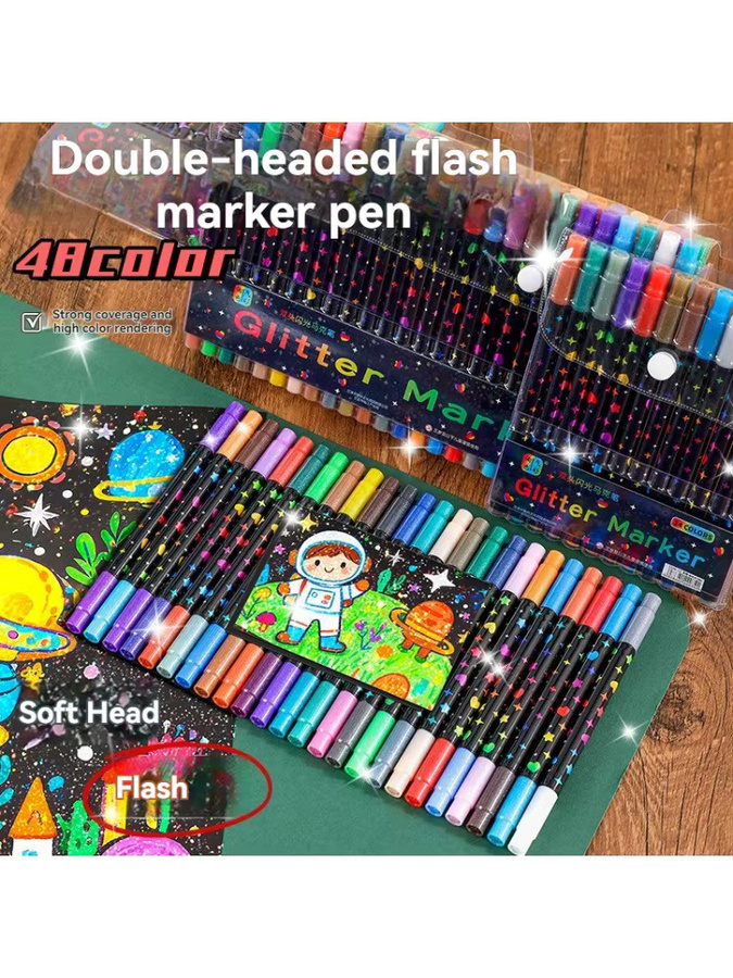 Glitzernde Kunstmarker von kissbuty in Multicolour für DIY-Handwerk und Postergestaltung - Bild 7