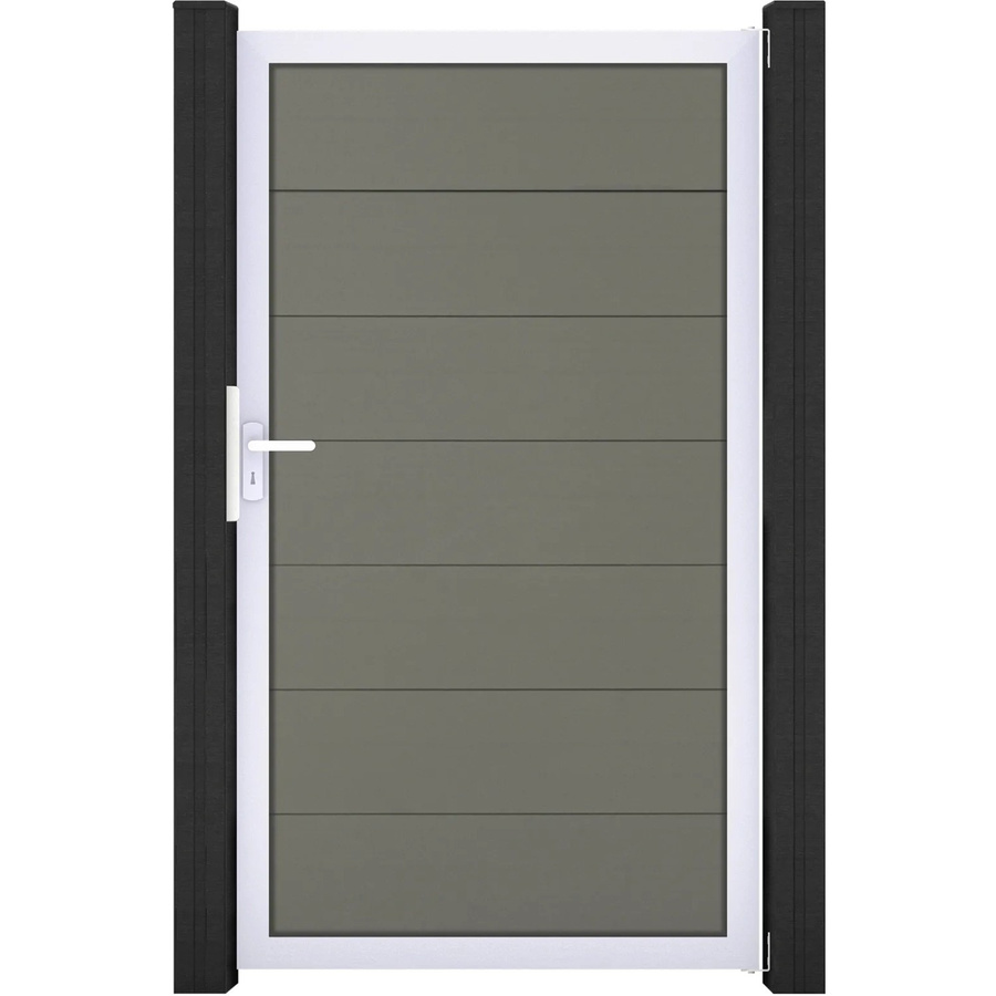 GroJa Solid Grande Steckzauntor Grau B/H: 100 x 180 cm - Bild 2