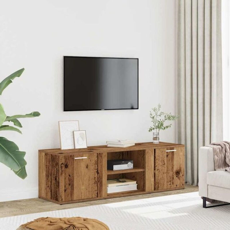 Vidaxl TV-Schrank in Altholz-Optik aus Holzwerkstoff, Braun, Landhausstil, B/T/H: 120 x 37 x 37 cm - Bild 1