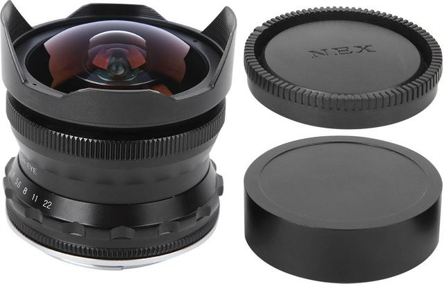 3CZY Fisheye Objektiv 7,5mm F2.8 für Sony E-Mount, Schwarz/Silber - Bild 1