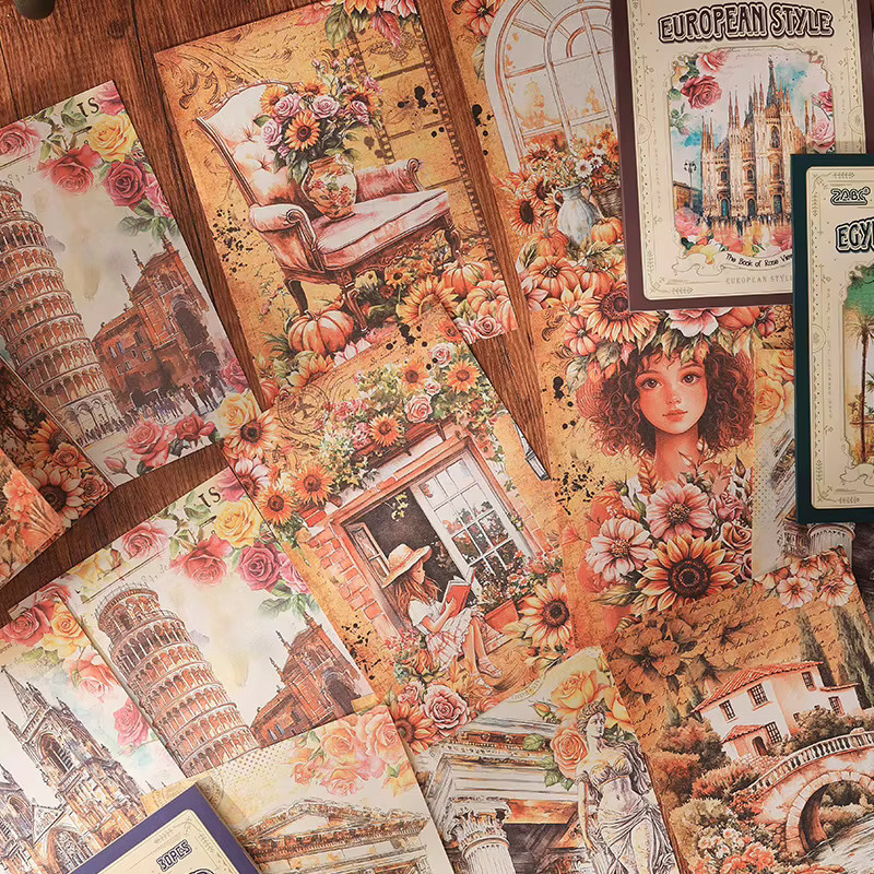 Mr. Paper World Papieraufkleber mit Landschaftsmotiven und Punkten, 30 Blatt, Multicolour - Bild 1