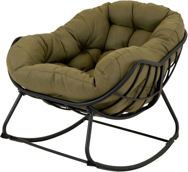 Lesli Schaukelstuhl Cozy aus Aluminium in Olive, B/T/H: 97 x 117 x 82 cm - Bild 1