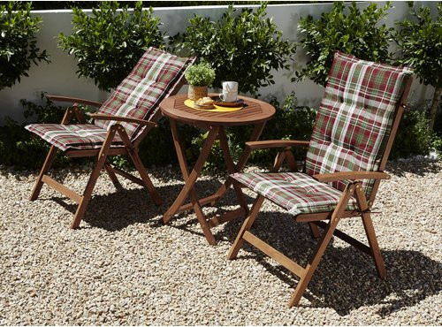 MERXX Gartenmöbel Borkum 3-teiliges Set aus Holz in Beige und Braun - Bild 1