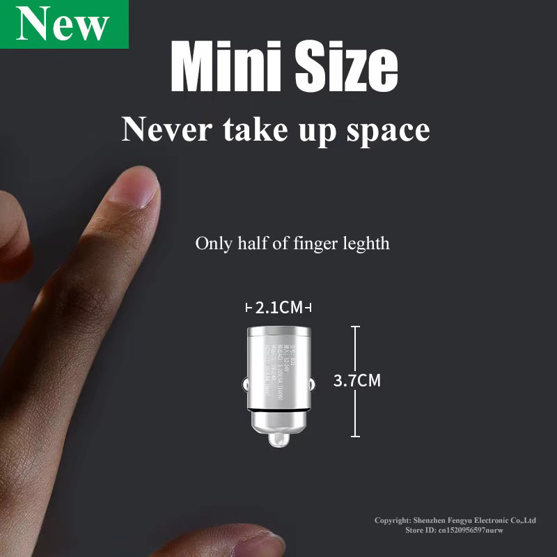 EDEBA USB C Autoladegerät Mini Metall Superschnellladeadapter Typ C in Silber für iPhone, iPad, Huawei, Xiaomi und Samsung - Bild 5