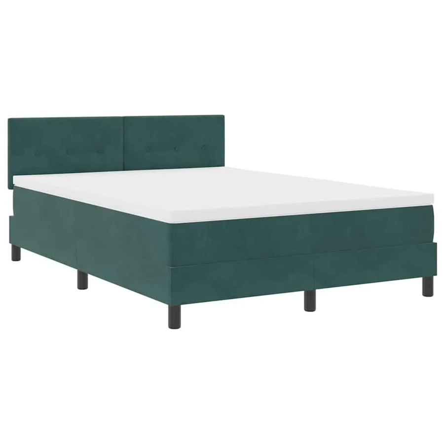 vidaXL LED Boxspringbett mit Matratze Dunkelgrün Samt B/T/H: 140 x 200 x 143 cm - Bild 2