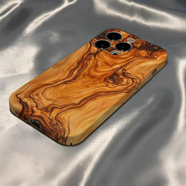 Robuste Handyhülle aus natürlichem Holz für Apple iPhone 11 bis iPhone 16 Pro Max in Braun - Bild 1