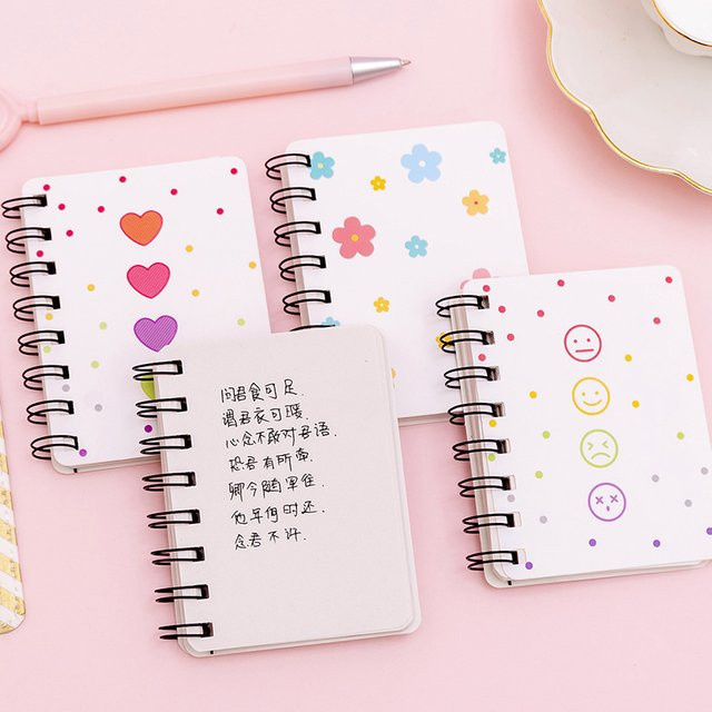 Kawaii Notizblock mit Blumenmuster A7 Softcover Multicolour - Bild 1