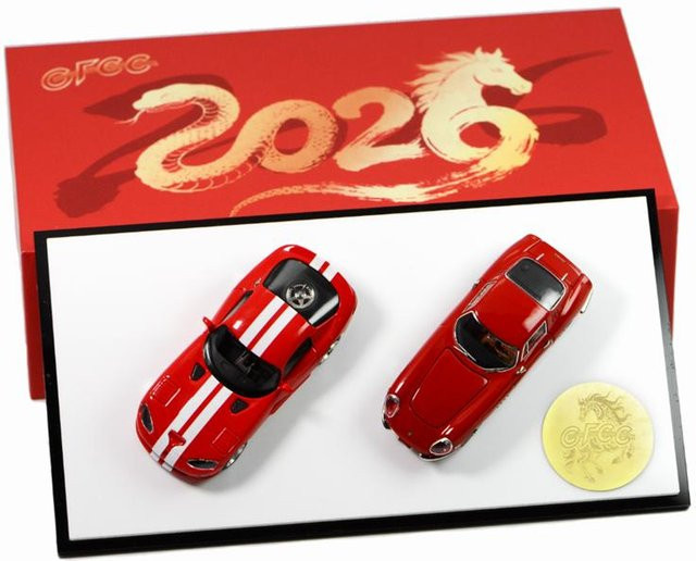 Gfcc California & 250 Testa Twin Autos Set, Diecast Modellauto, 1:64, Rot, ab 14 Jahren - Bild 1