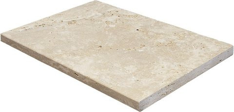 WOHNRAUSCH Beckenrandsteine Tosca Cream aus Travertin in Beige, L 61 cm x B 40,6 cm x H 3 cm, gefast und matt - Bild 1