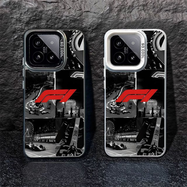 Handyhülle mit Formel-Rennwagen Design für Xiaomi 15 14 13 12 11 Pro Ultra, Laser Hard PC und TPU Case, Grau/Mehrfarbig - Bild 1