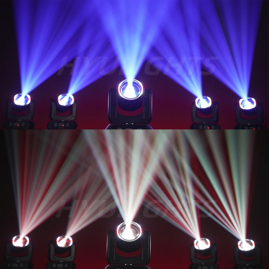 HYULIGHTS 180W LED Moving Head 3D Beam Spot Light Wash mit 18 rotierenden Prismen, RGB Effekt, Schwarz - Bild 4