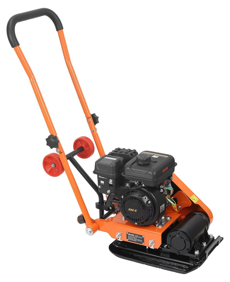 VEVOR Benzin Rüttelplatte mit 2 PS 79cc Motor, 5250 U/min Vibrationsverdichter mit 8 kN Verdichtungskraft und Platte B: 41 cm, T: 31,5 cm - Bild 1