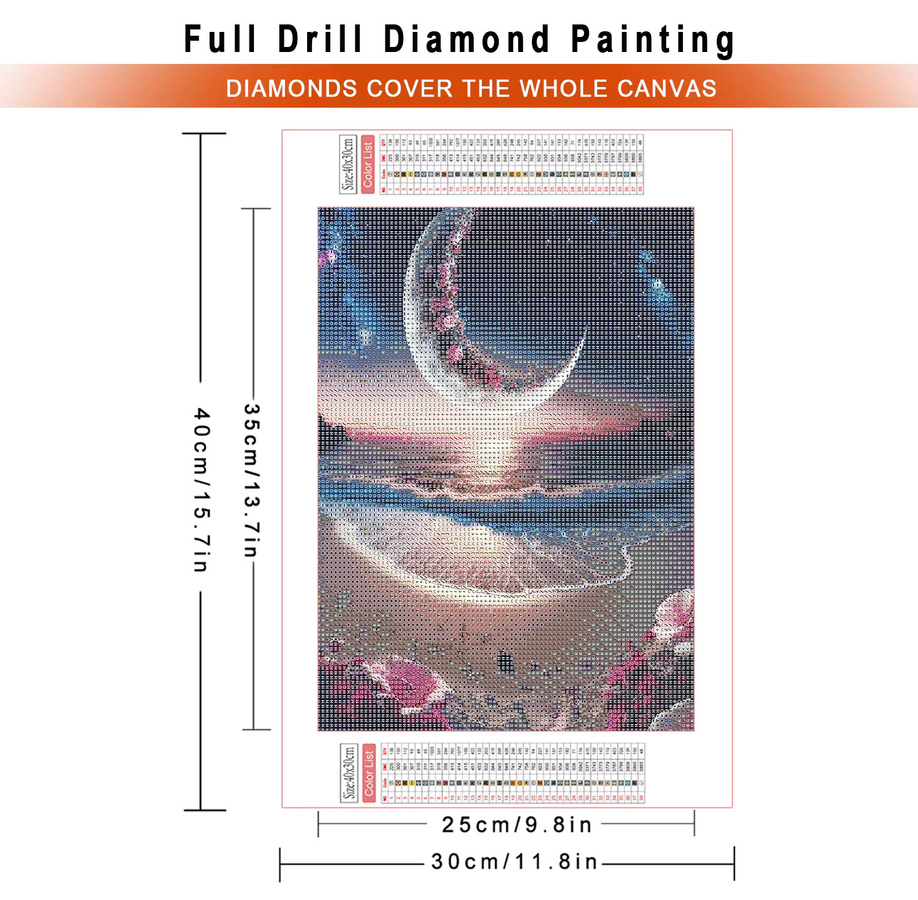 AZQSD Diamant-Gemälde Herz und Meereslandschaft als DIY-Stickerei in Multicolour, Breite: 30 cm, Höhe: 40 cm - Bild 2