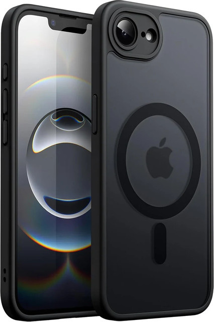 MagSafe Magnetische Kabellose Ladehülle für Apple iPhone 16E und iPhone 17E, Stoßfeste Matte Rückabdeckung in Schwarz und Transparent, 5G kompatibel - Bild 1
