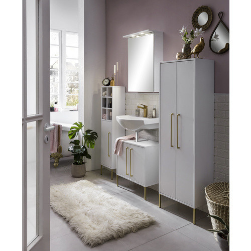Schildmeyer Highboard Sarah Badschrank in Weiss mit Soft-Close-Türen, Breite: 46,2 cm, Höhe: 154,7 cm, Tiefe: 30,1 cm - Bild 2