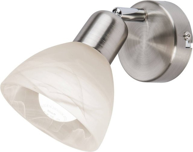 Nowa Spot 81890101 Wandstrahler aus Metall und Glas in Nickel matt mit E14 Fassung, Höhe: 12 cm, Tiefe: 11,5 cm - Bild 1