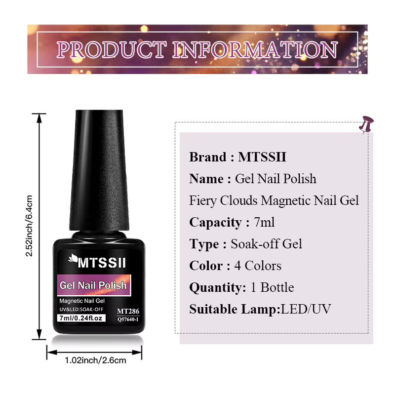 MTSSII Katzenauge-Nagelgel Bernstein, 7 ml, Glänzend, Damen - Bild 4