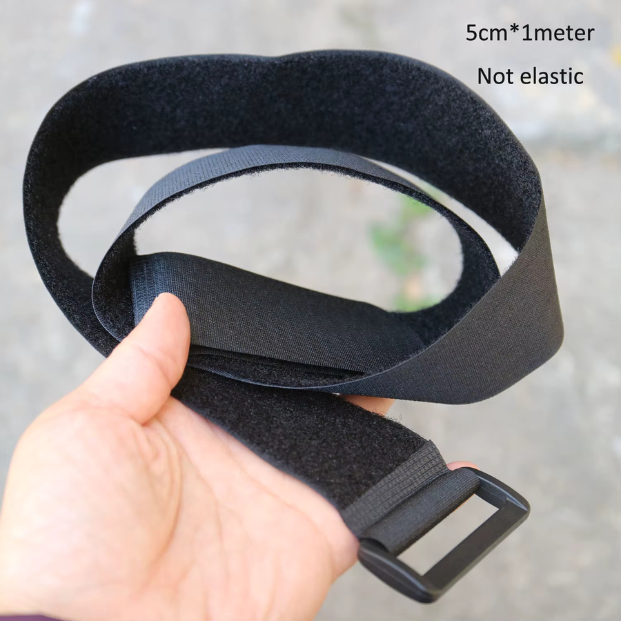 OKNOW Wiederverwendbare Nylon-Gepäckbänder mit Schnalle und Klettverschluss, Farbe: Schwarz - Bild 6