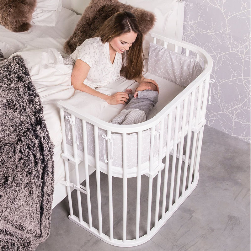 Babybay Beistellbett Boxspring aus Kernbuche in Weiß, B/T: 89 x 51 cm - Bild 3