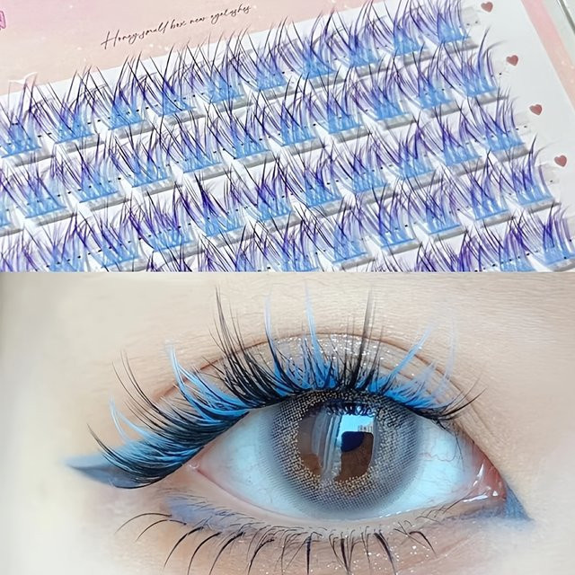 Mixiaohe Wimpern 60 Cluster, Bunt, Natürlich - Bild 1