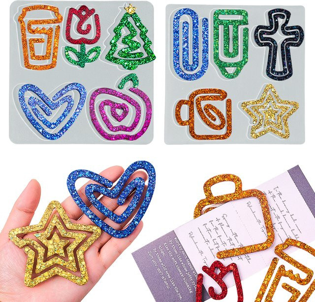 UDOCOOL Silikonform für DIY Büroklammer Lesezeichen mit Weihnachtsbaum Design in Multicolour - Bild 1