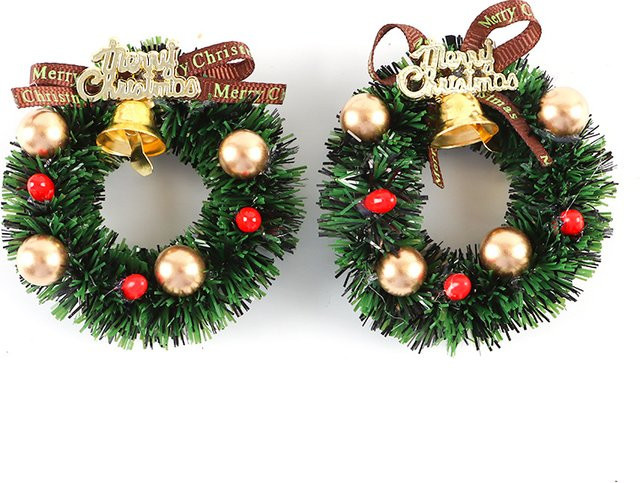 RIBBON HOUSE Weihnachtliche Mini-Blumenkranz Anhänger in Rot und Grün, 2er Packung - Bild 1