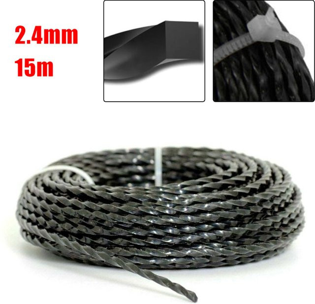 Vibratite Rasentrimmerfaden Schwarz, 2,4 mm, 15 Meter Hochleistungs-Mähfaden für dein Gartenwerkzeug - Bild 1