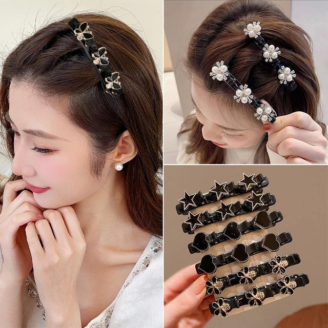Haar-Kleeblatt-Clips, Kristall-Strass, Damen - Bild 1