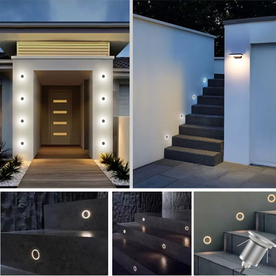 YELEDWAY LED Bodenstrahler für den Außenbereich, runde Untergrundlampe aus Aluminium in Weiß, warmweißes Licht, IP67 wasserdicht, 1 W - Bild 5