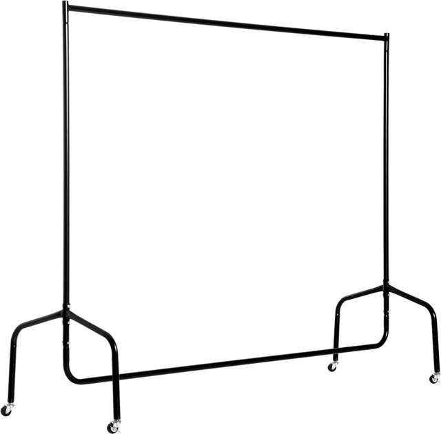 HOMCOM Kleiderständer Wäscheständer in Schwarz Matt mit durchgehender Kleiderstange, B/T/H: 150 x 60 x 170 cm - Bild 1
