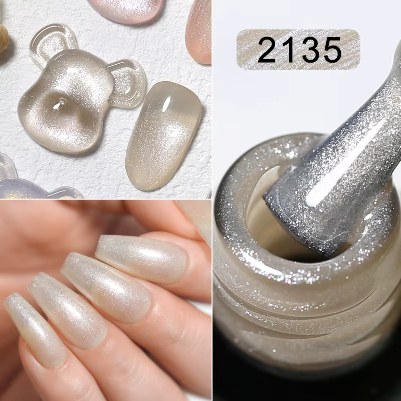 Clou Beaute Nagellack, Iridescent Pearl Effect Glitter Color Gel, Schimmernd - Bild 2