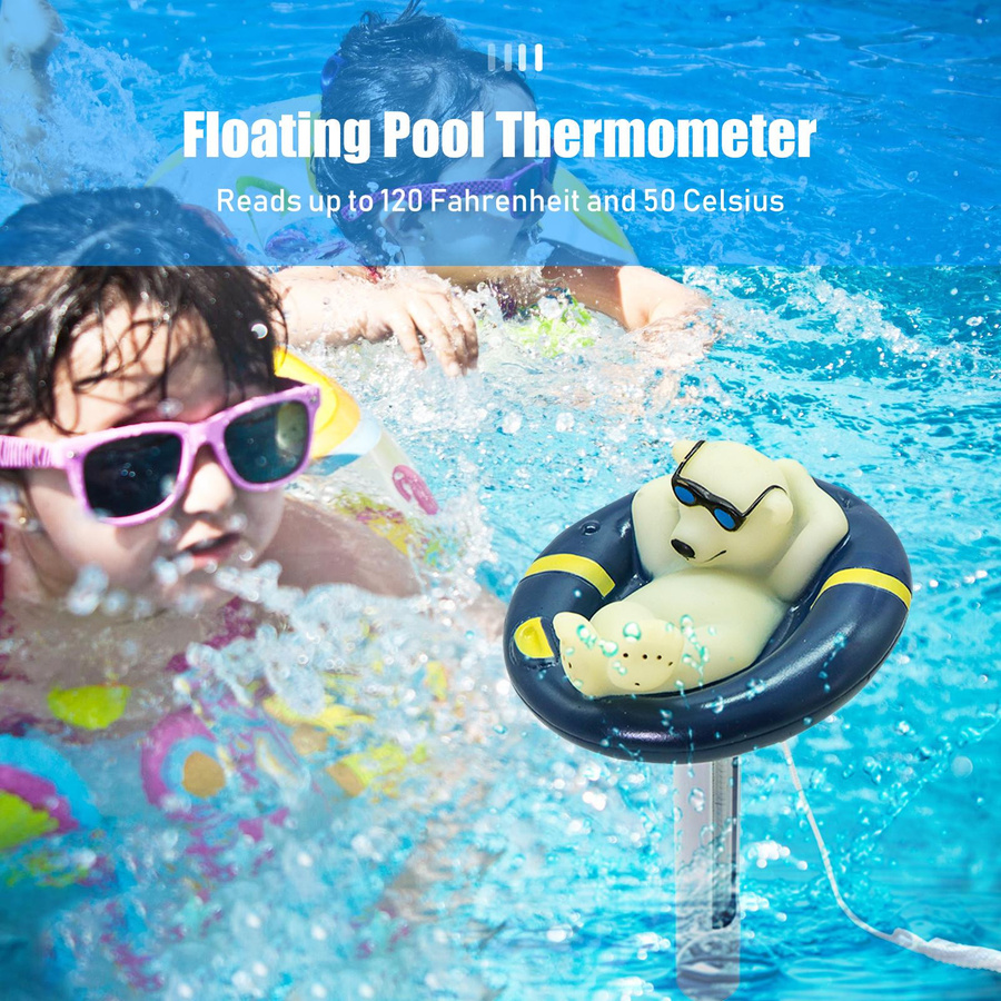 Neoglint Schwimmendes Pool-Thermometer in buntem Eisbär-Design für Schwimmbäder, Spas, Whirlpools und Aquarien - Bild 3