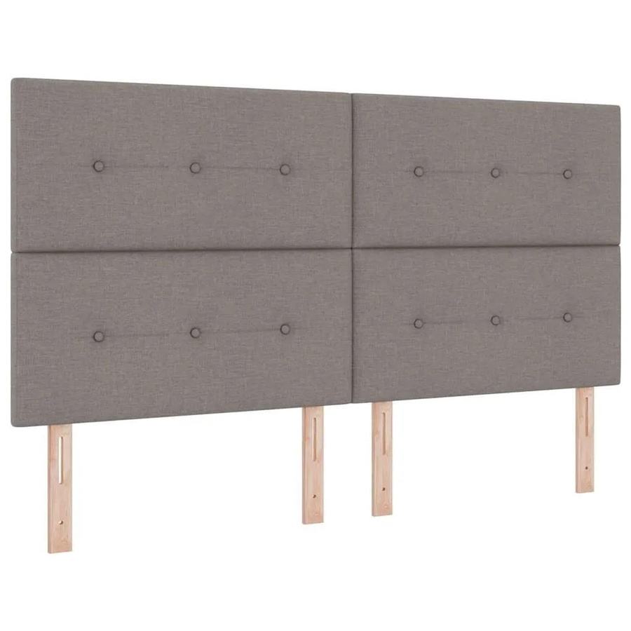 vidaXL LED Boxspringbett mit Matratze in Taupe, B/T/H: 180 x 200 x 28 cm (Matratze) bzw. 180 x 203 x 128 cm (Gesamtmaß) - Bild 1